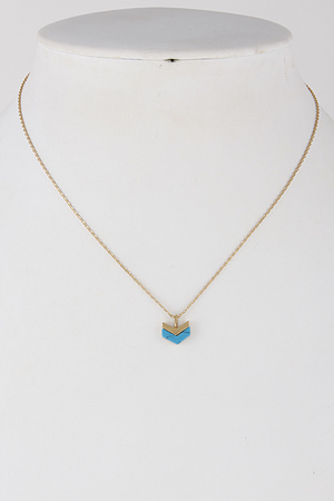Simple Thin Chevron Inspired Necklace 6ICE1